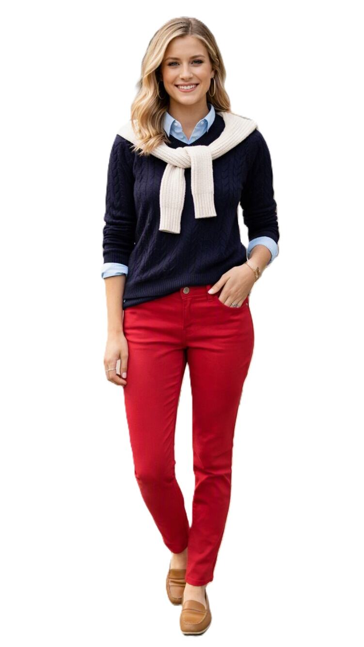 NWT 7 For All Mankind Soft Stretch Slim Taper Skinny Jeans Vibrant Red-30/US 10